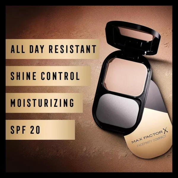 Max Factor Facefinity Compact Foundation - Long-Lasting Matte Finish - Pick Shad - Image 4